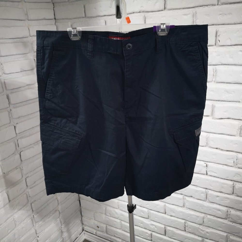 Nwt Union Bay Genuine Sportswear Men's Size 40 Flat Front Navy Cargo Shorts